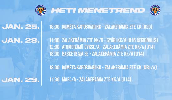 Heti menetrend 01.23.-01.29.